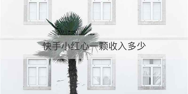 快手小红心一颗收入多少
