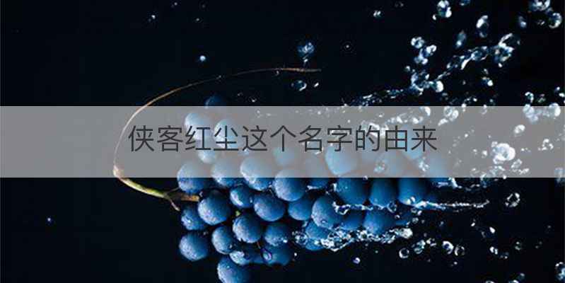 侠客红尘这个名字的由来