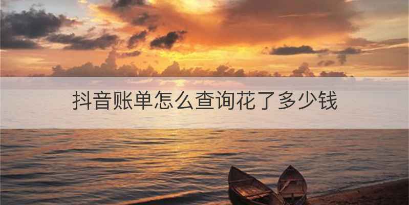 抖音账单怎么查询花了多少钱