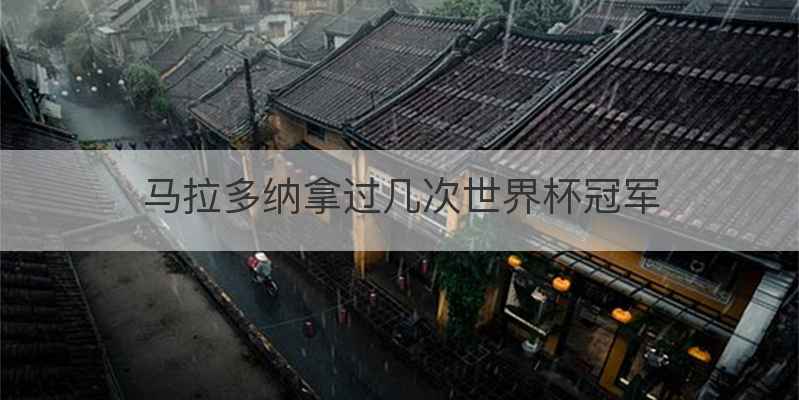 马拉多纳拿过几次世界杯冠军