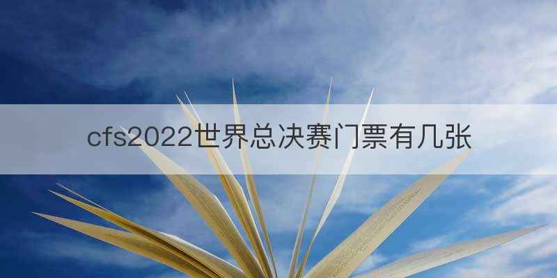 cfs2022世界总决赛门票有几张