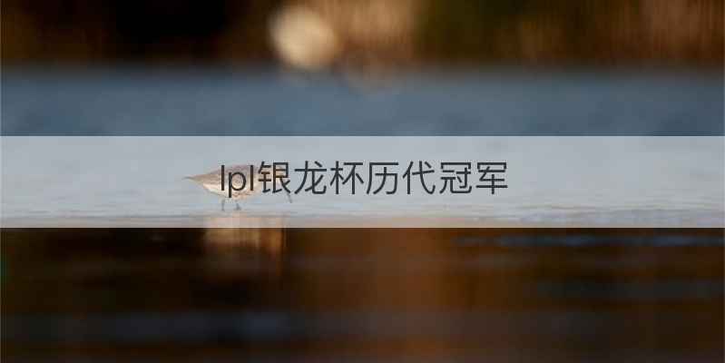 lpl银龙杯历代冠军