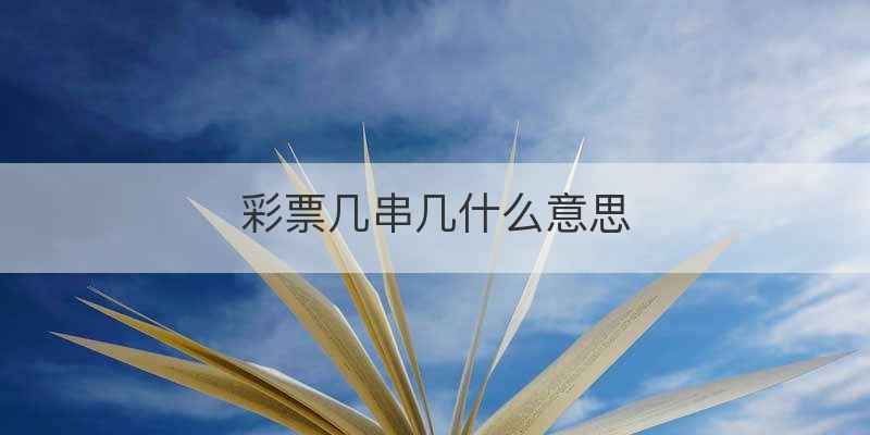 彩票几串几什么意思