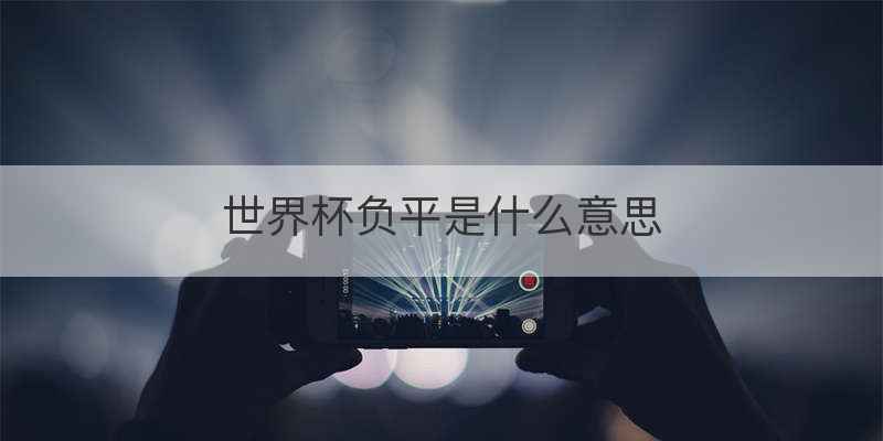 世界杯负平是什么意思