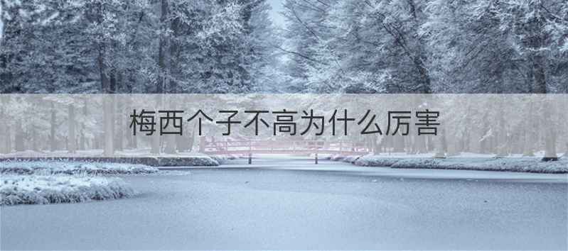 梅西个子不高为什么厉害