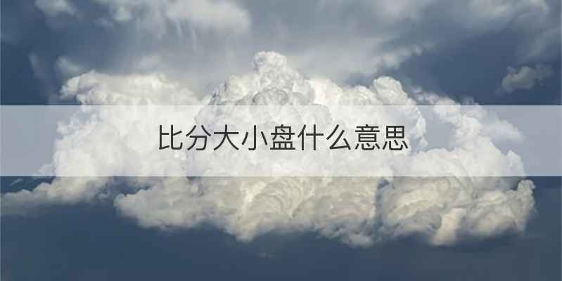 比分大小盘什么意思