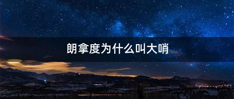 朗拿度为什么叫大哨