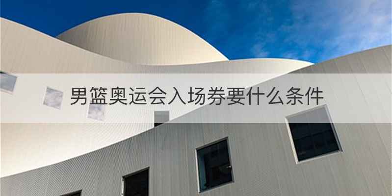 男篮奥运会入场券要什么条件