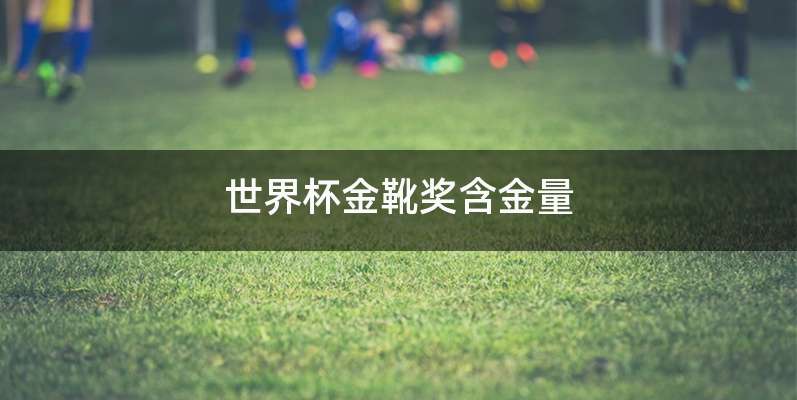 世界杯金靴奖含金量