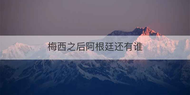 梅西之后阿根廷还有谁