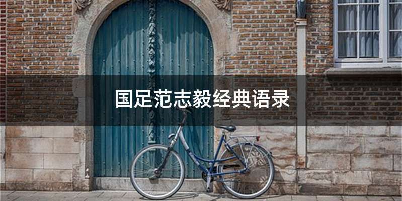 国足范志毅经典语录