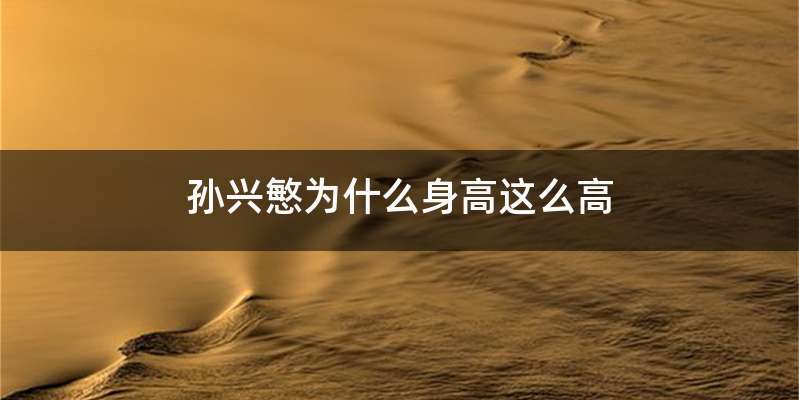 孙兴慜为什么身高这么高