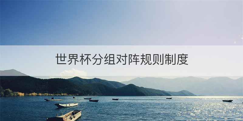 世界杯分组对阵规则制度