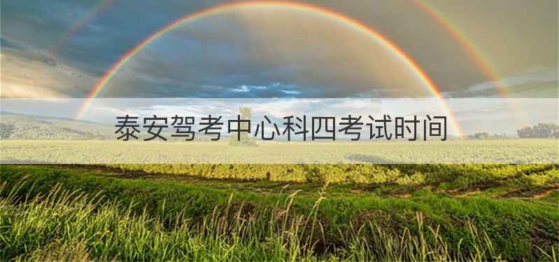 泰安驾考中心科四考试时间