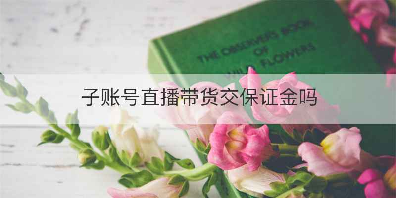 子账号直播带货交保证金吗