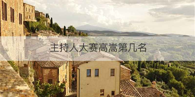 主持人大赛高嵩第几名