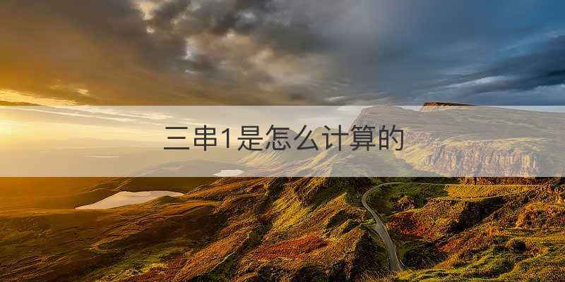 三串1是怎么计算的