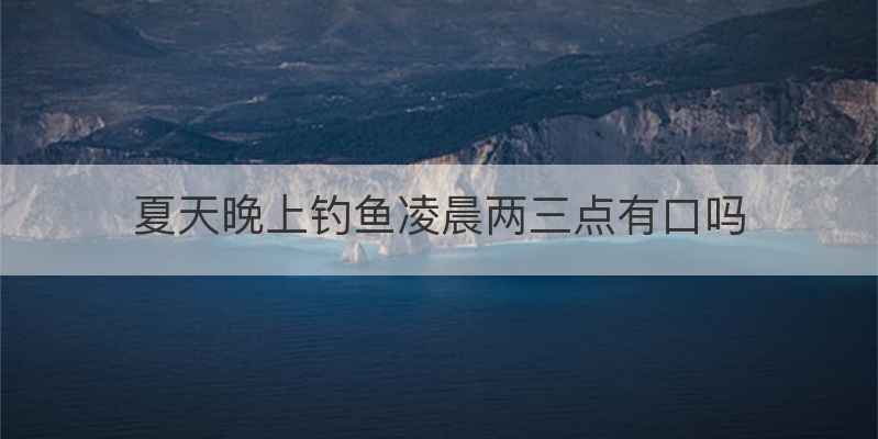 夏天晚上钓鱼凌晨两三点有口吗