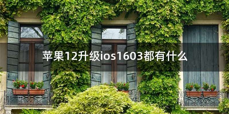苹果12升级ios1603都有什么