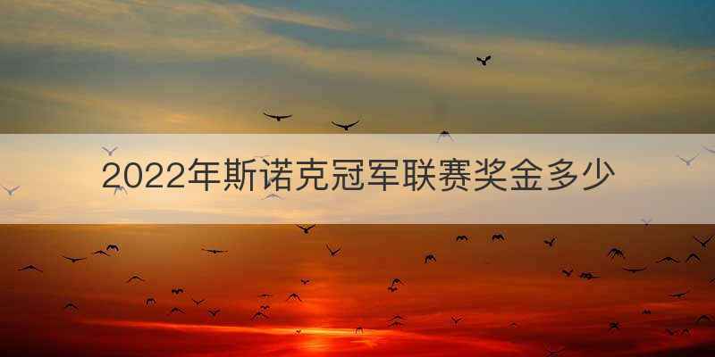 2022年斯诺克冠军联赛奖金多少