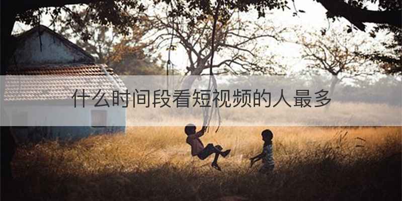 什么时间段看短视频的人最多