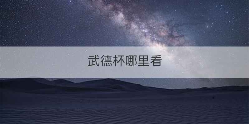 武德杯哪里看