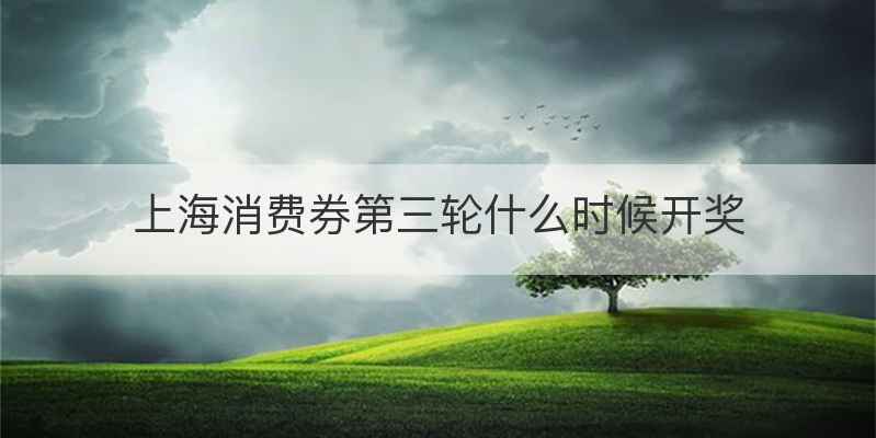 上海消费券第三轮什么时候开奖