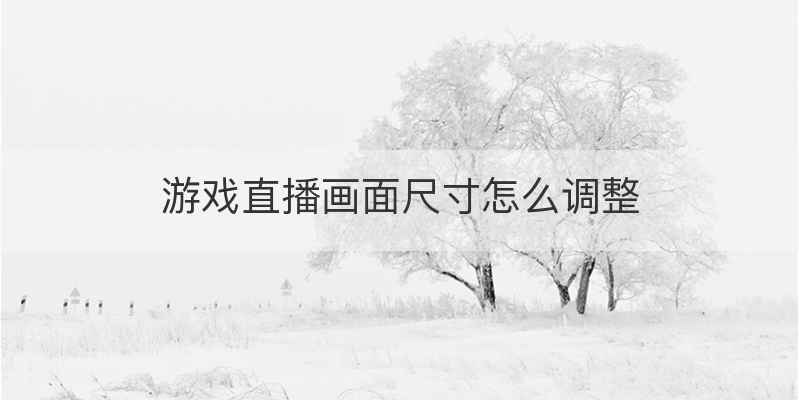 游戏直播画面尺寸怎么调整