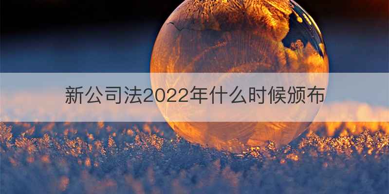 新公司法2022年什么时候颁布