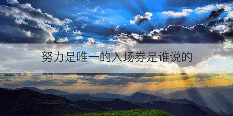 努力是唯一的入场券是谁说的