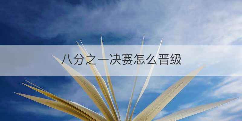八分之一决赛怎么晋级