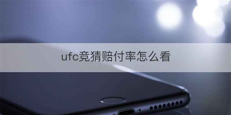 ufc竞猜赔付率怎么看