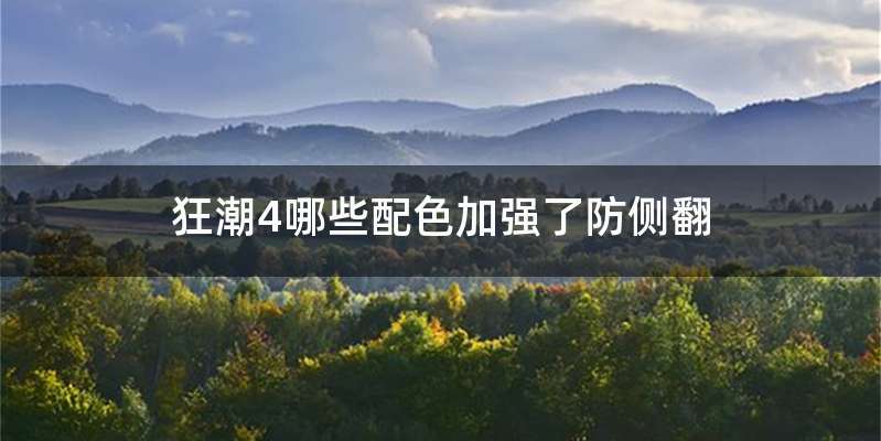 狂潮4哪些配色加强了防侧翻