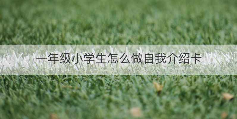 一年级小学生怎么做自我介绍卡