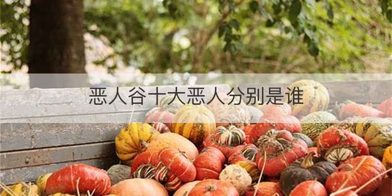 恶人谷十大恶人分别是谁