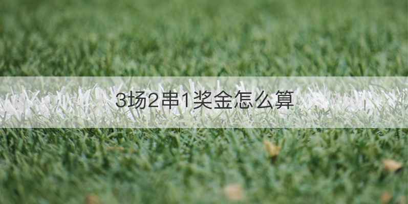 3场2串1奖金怎么算