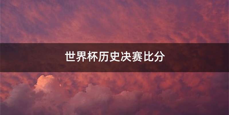 世界杯历史决赛比分