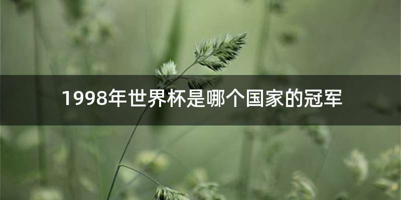 1998年世界杯是哪个国家的冠军