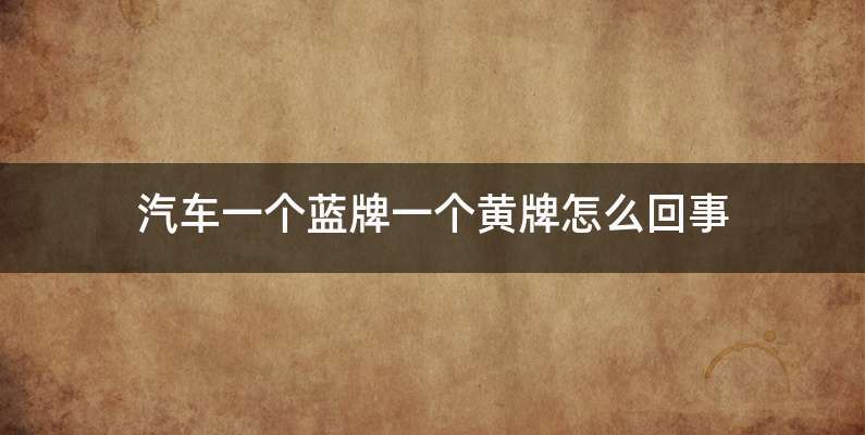 汽车一个蓝牌一个黄牌怎么回事