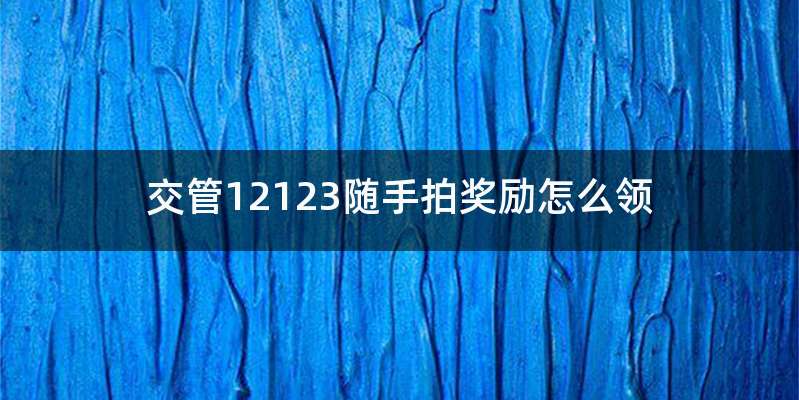 交管12123随手拍奖励怎么领