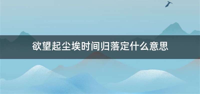 欲望起尘埃时间归落定什么意思