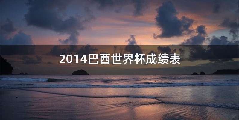 2014巴西世界杯成绩表