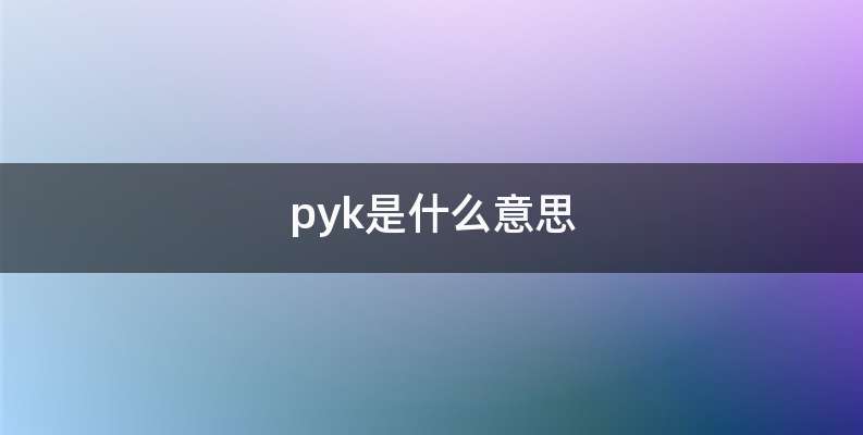 pyk是什么意思