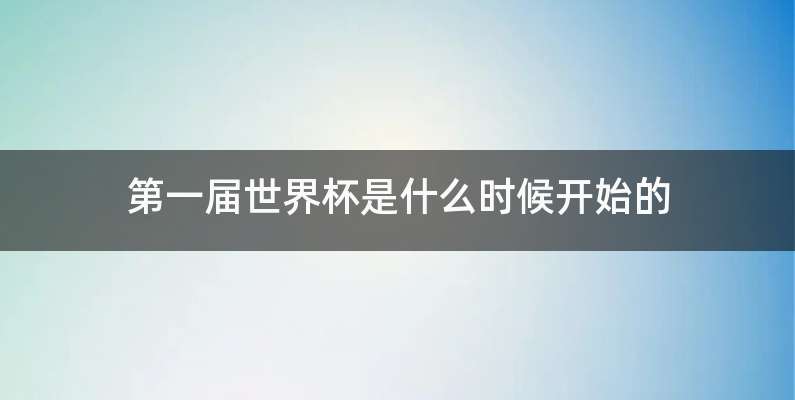 第一届世界杯是什么时候开始的