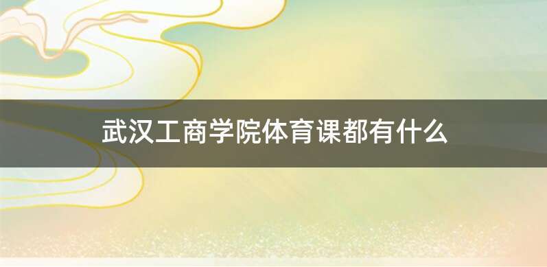 武汉工商学院体育课都有什么