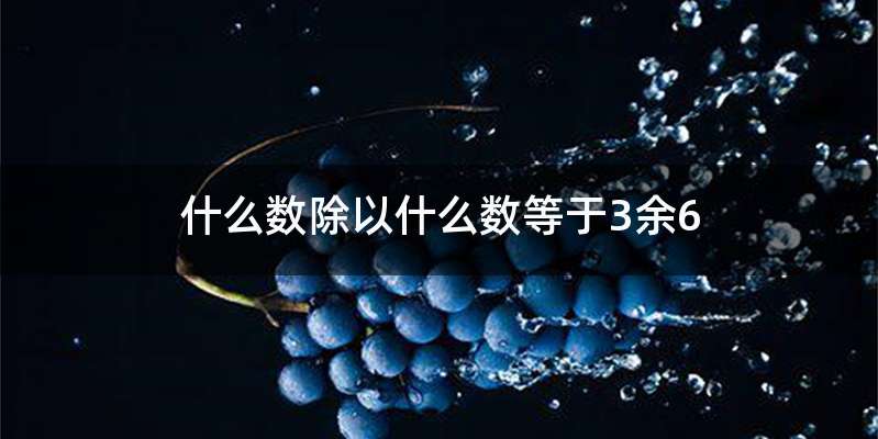什么数除以什么数等于3余6
