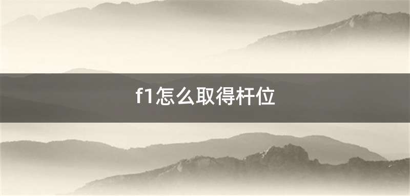 f1怎么取得杆位