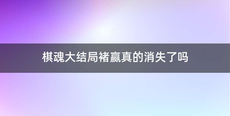棋魂大结局褚嬴真的消失了吗