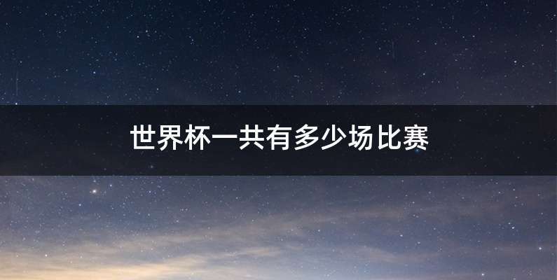 世界杯一共有多少场比赛