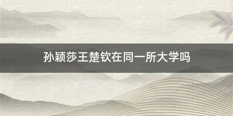 孙颖莎王楚钦在同一所大学吗
